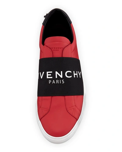 Shop Givenchy Men's Urban Street Elastic Slip-on Sneakers, Red/black