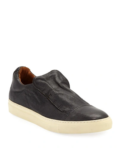 Shop John Varvatos Men's Reed Laceless Low-top Slip-on Sneakers In Black