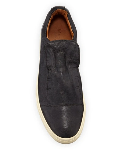 Shop John Varvatos Men's Reed Laceless Low-top Slip-on Sneakers In Black