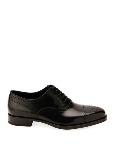 Shop Tom Ford Men's Dress Shoe In Brogue In Black