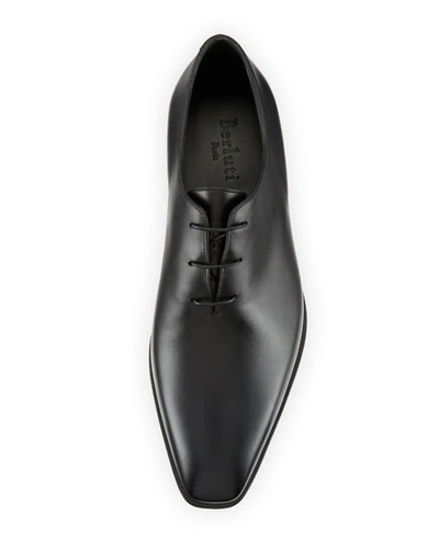 Shop Berluti Men's Alessandro Leather Oxfords In Black