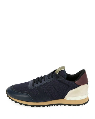 Shop Valentino Men's Rockrunner Solid Trainer Sneakers In Blue