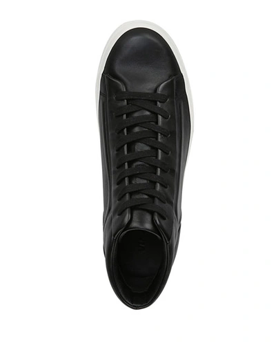 Shop Vince Men's Fynn Glove Leather Low-top Sneakers In Black
