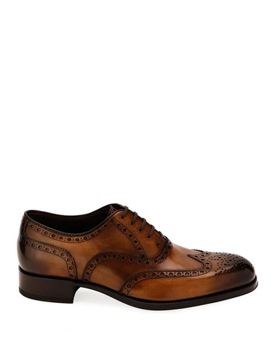 Shop Tom Ford Men's Dress Shoes With Detailing In Brown