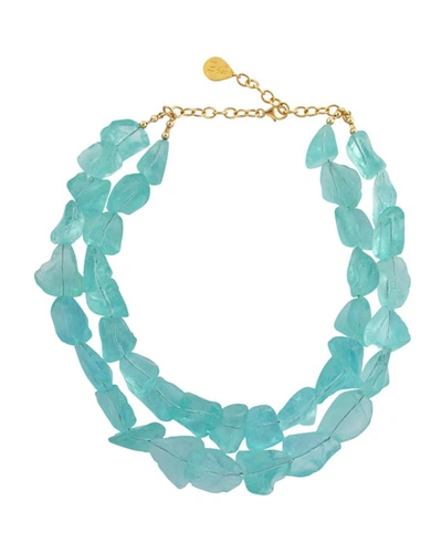 Shop Devon Leigh Double-strand Raw Quartz Necklace, Blue