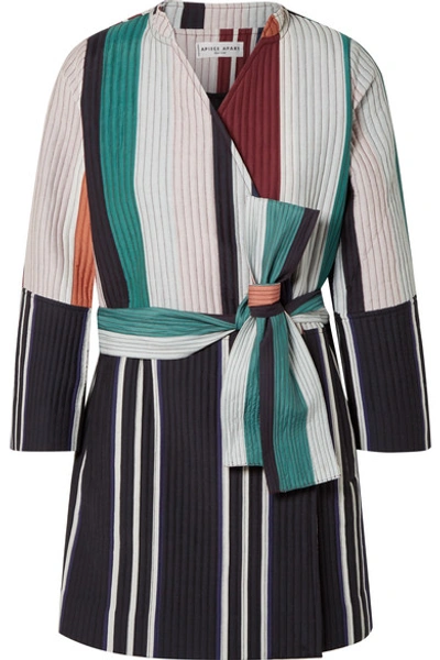 Shop Apiece Apart Boro Colorblock Quilted Cotton And Silk-blend Jacket In Green