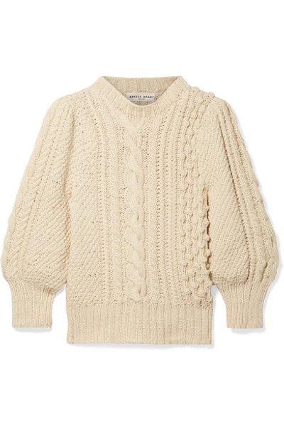 Shop Apiece Apart Ermita Cable-knit Cotton Sweater In Cream