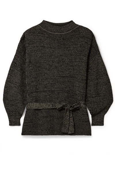 Shop Apiece Apart Arkestra Belted Lurex Sweater In Black
