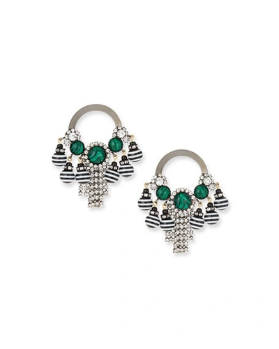 Shop Elizabeth Cole Callie Drop Earrings In Green