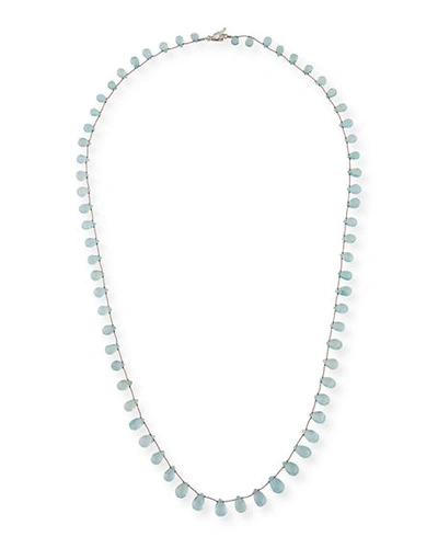 Shop Margo Morrison Long Teardrop Stone Necklace, 36"l In Light Blue