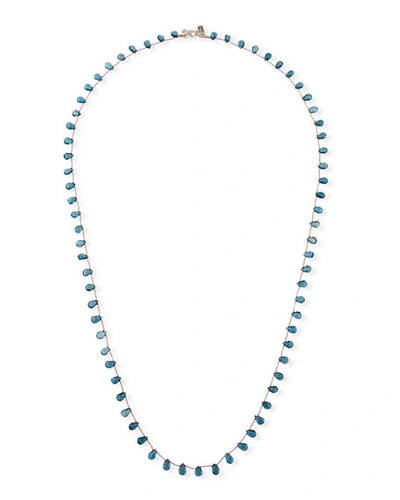 Shop Margo Morrison Long Teardrop Stone Necklace, 36"l In Medium Blue
