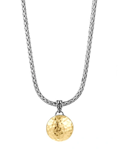 Shop John Hardy Dot Hammered Gold & Silver Pendant Necklace In Yellow/gray