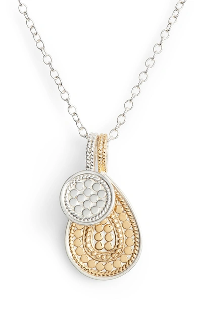Shop Anna Beck Reversible Double Pendant Necklace In Gold/ Silver