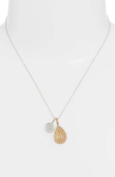 Shop Anna Beck Reversible Double Pendant Necklace In Gold/ Silver