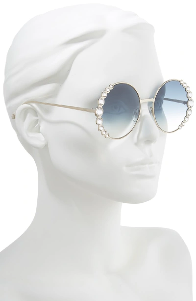 Shop Fendi 58mm Round Sunglasses In Light Gold