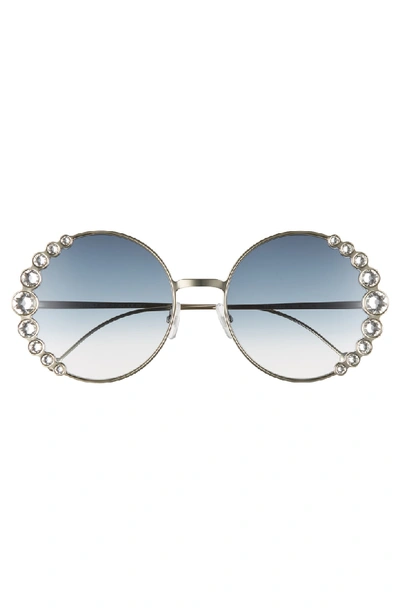 Shop Fendi 58mm Round Sunglasses In Light Gold