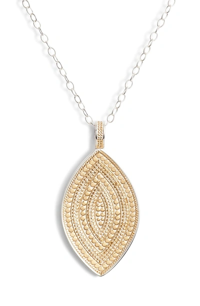 Shop Anna Beck Reversible Beaded Marquise Pendant Necklace In Gold/ Silver