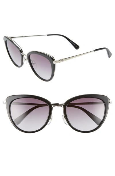 Shop Longchamp Roseau 54mm Cat Eye Sunglasses - Black
