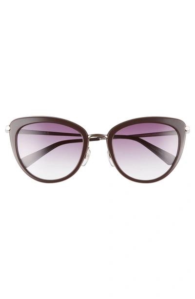 Shop Longchamp Roseau 54mm Cat Eye Sunglasses - Chocolate