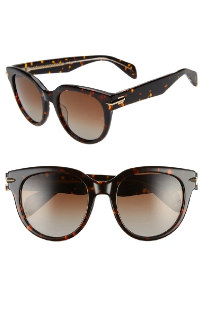 Shop Rag & Bone 54mm Cat Eye Sunglasses - Havana/ Crystal