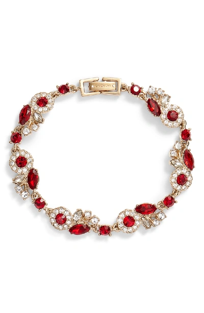 Shop Givenchy Crystal Bracelet In Red/ Gold