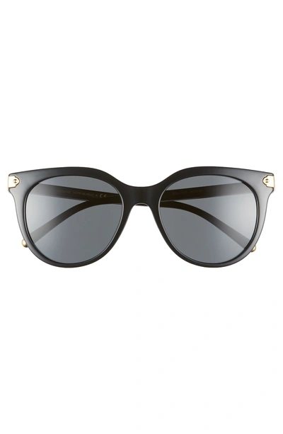 Shop Dolce & Gabbana 52mm Cat Eye Sunglasses - Black/ Gold/ Black Solid