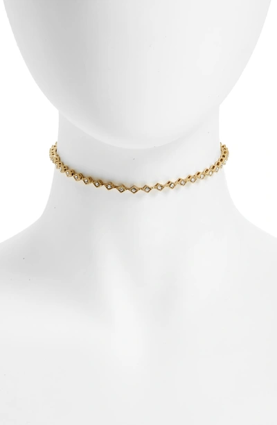 Shop Luv Aj Crystal Cubic Zirconia Choker Necklace In Gold