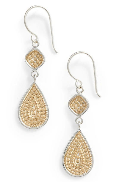 Shop Anna Beck Double Drop Earrings In Gold/ Silver