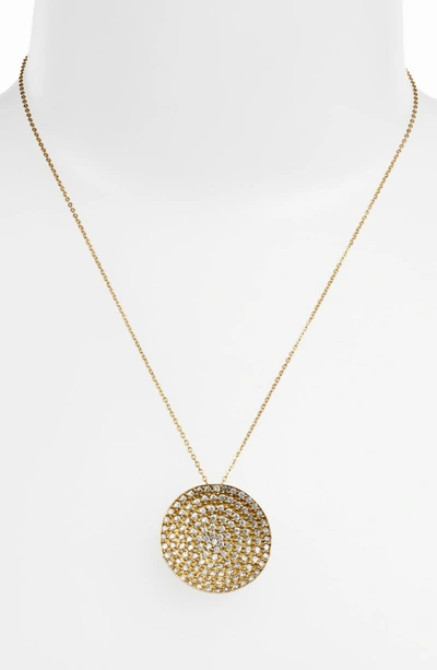 Shop Melinda Maria 'nicole' Pendant Necklace In Gold/ Clear