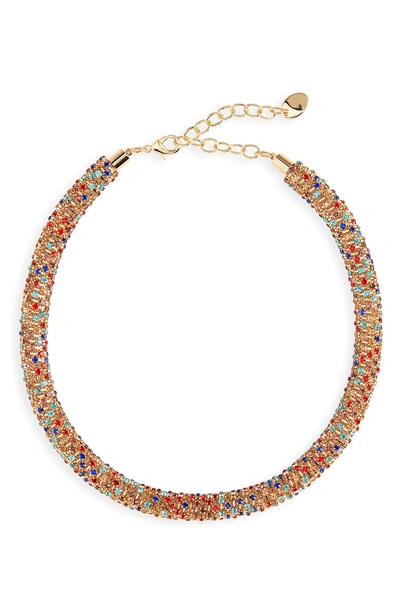 Shop Stella & Ruby Tani Crystal Collar Necklace In Gold/ Multi