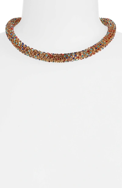 Shop Stella & Ruby Tani Crystal Collar Necklace In Gold/ Multi