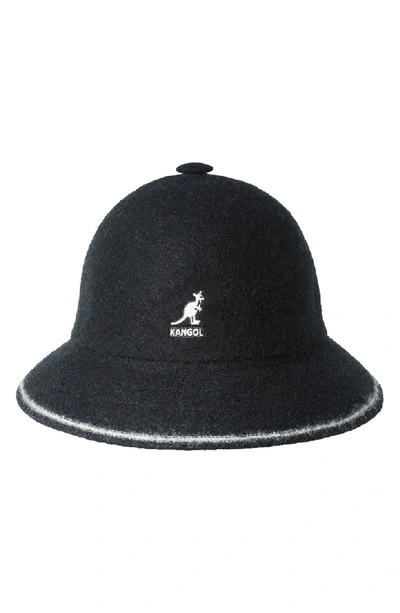Shop Kangol Cloche Hat In Blk/ Off Wht