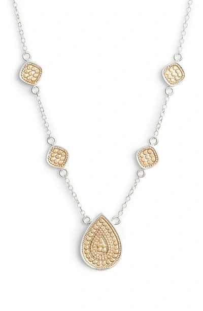 Shop Anna Beck Reversible Station Pendant Necklace In Gold/ Silver