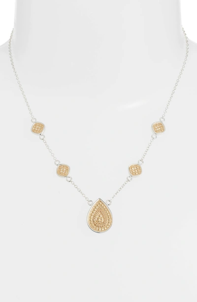 Shop Anna Beck Reversible Station Pendant Necklace In Gold/ Silver