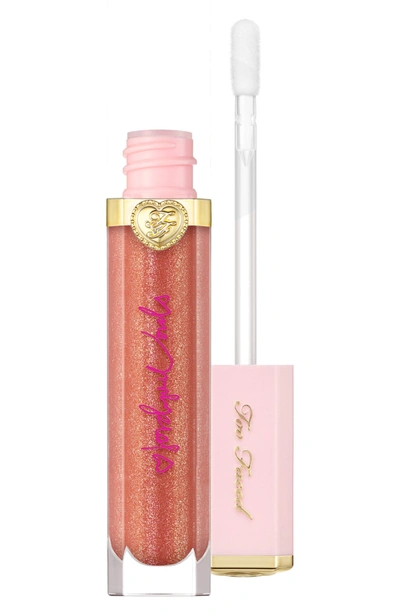 Shop Too Faced Rich & Dazzling High Shine Sparkling Lip Gloss In Social Butterfly