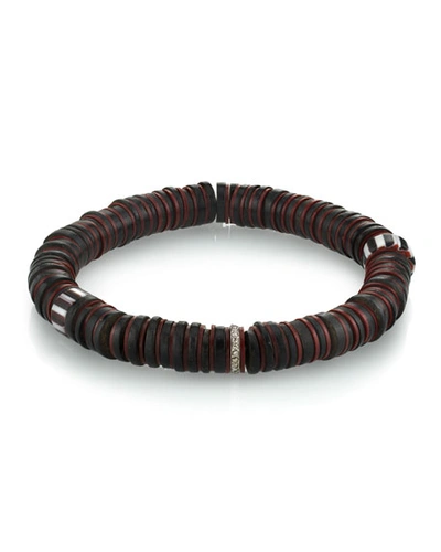 Shop Mr. Lowe Men's Coconut, Vinyl & Diamond Bracelet In Red