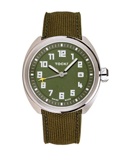 Shop Tockr Watches Men's 42mm C-47c D-day Clean Cut Watch In Green