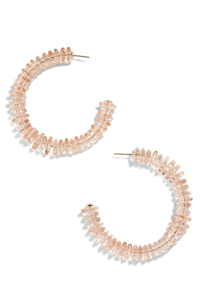 Shop Baublebar Caylie Crystal Hoop Earrings In Pink