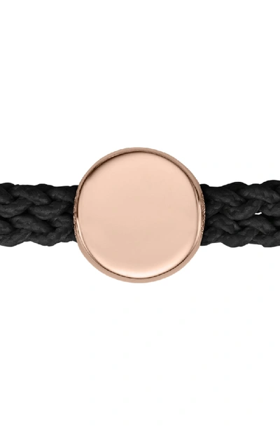 Shop Monica Vinader Engravable Linear Bead Friendship Bracelet In Black/ Rose Gold