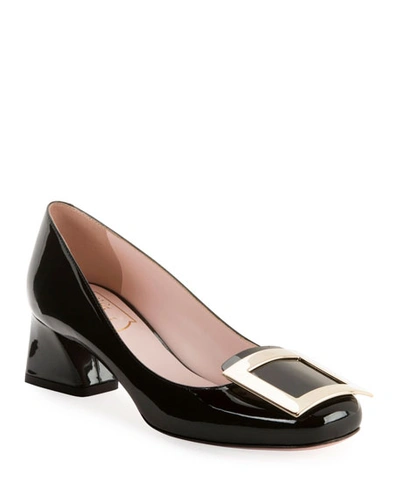 Shop Roger Vivier Tres Vivier Patent Buckle Pumps In Black