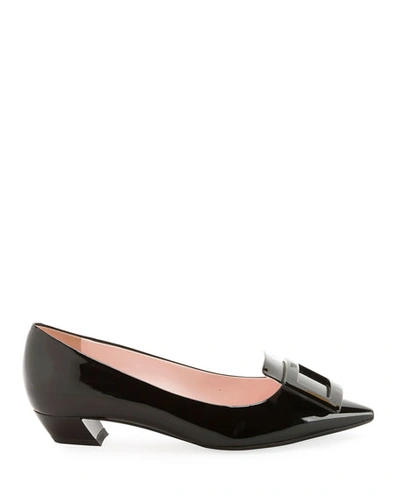 Shop Roger Vivier Gommette Patent Pointed Pumps, Black