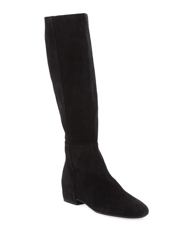 Shop Aquatalia Ursa Weatherproof Suede Knee Boots In Black