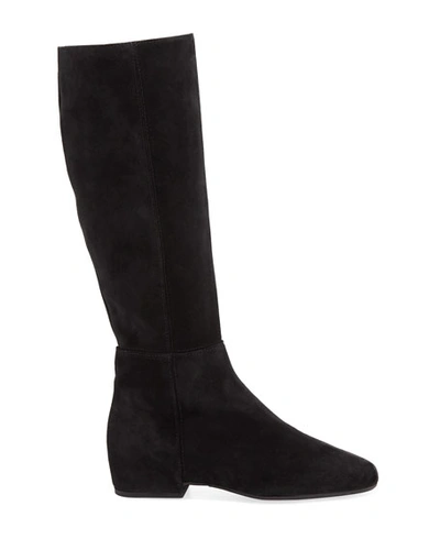 Shop Aquatalia Ursa Weatherproof Suede Knee Boots In Black