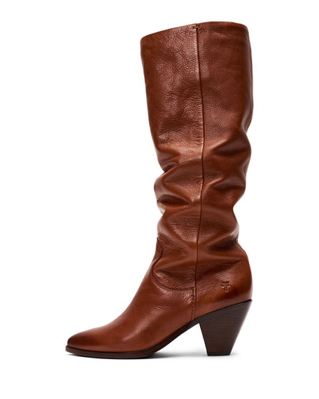 lila leather block heel