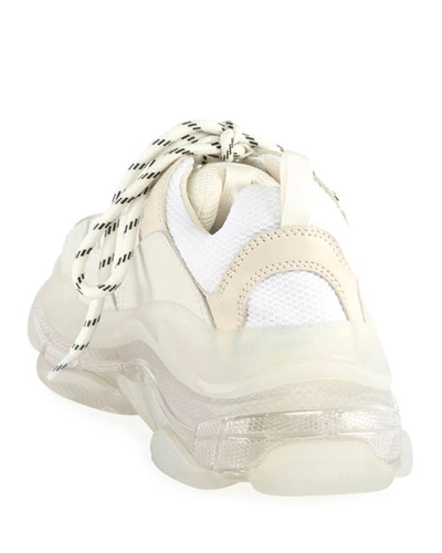 Shop Balenciaga Triple S Air Nylon Sneakers With Logo, Blanc