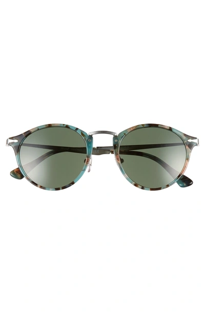 Shop Persol 51mm Round Sunglasses - Blue Havana Solid