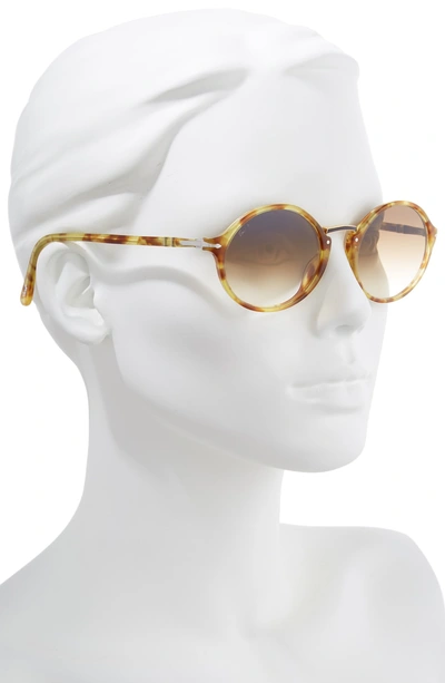 Shop Persol 53mm Round Sunglasses - Yellow Tort/brown Gradient