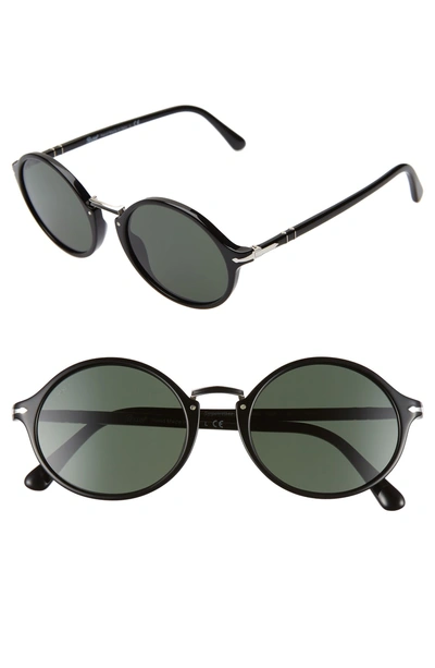 Shop Persol 53mm Round Sunglasses - Matte Black Solid
