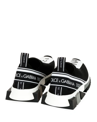 Shop Dolce & Gabbana Sorrento Knit Trainer Sneakers In Nero/biano