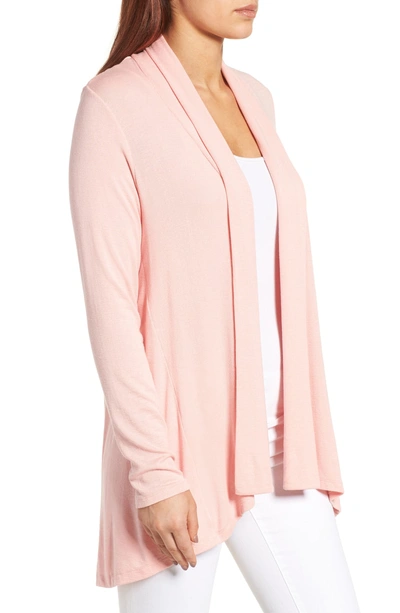 Shop Bobeau High/low Jersey Cardigan In Pink Blossom